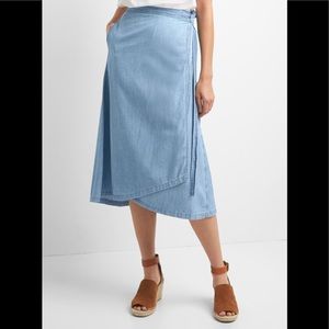 GAP denim wrap skirt